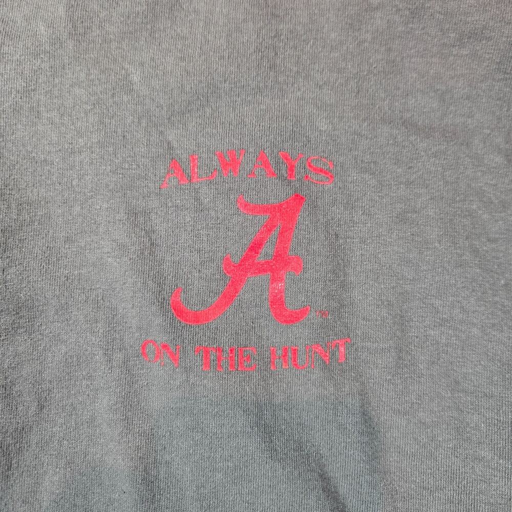 Y2K Alabama Crimson Tide Shirt L Red Gildan Rare Always On The Hunt NCAA Tee - Picture 3 of 8